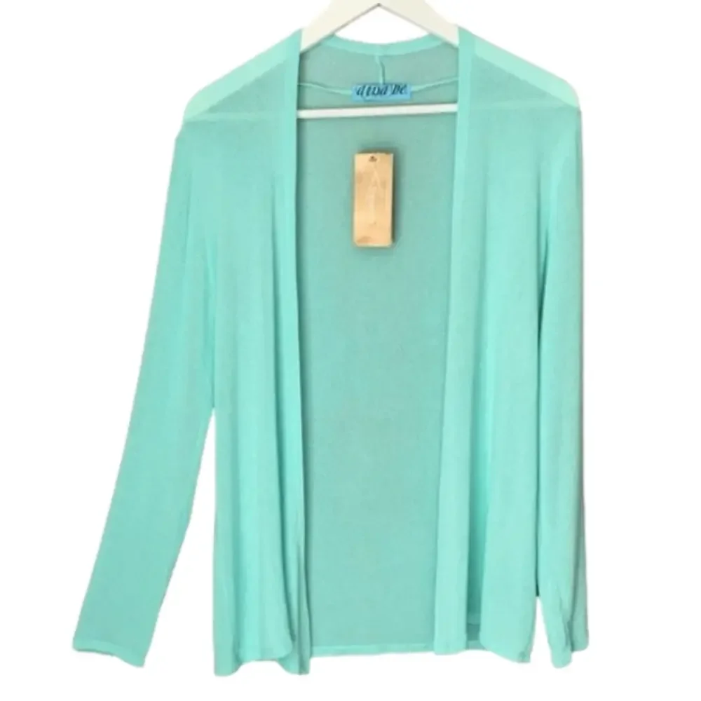 AINA BE Cardigan Open Front Lightweight Long Sleeve Seafoam Women Size M NWT